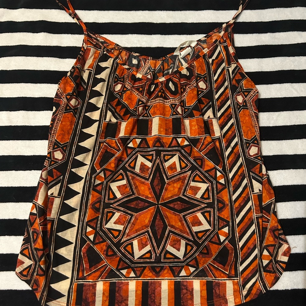 Geometric Orange Women's Top